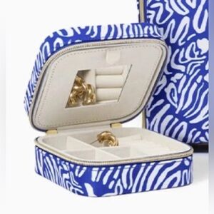 Lilly Pulitzer Martinique Blue Zee Bebe Travel Jewelry Box/Case